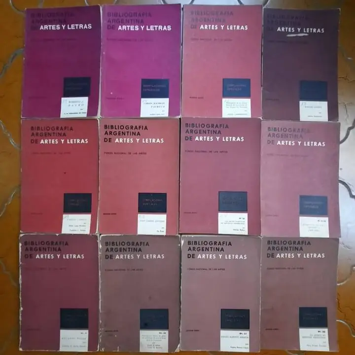 Lote x 12 Bibliografía Argentina de artes y letras - Fondo nacional de las artes