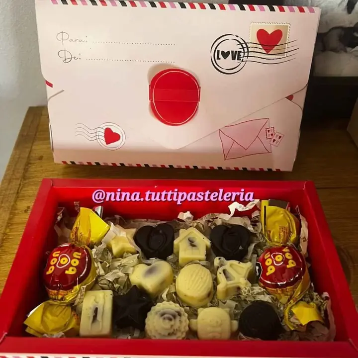 Caja de bombones y bon o bon San Valentin