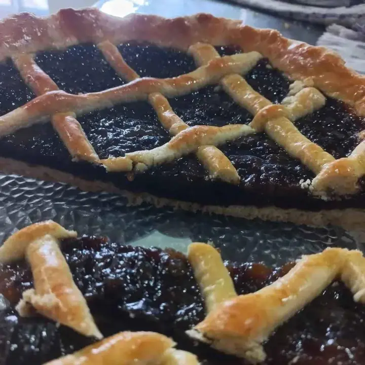 Pastrafrola de batata con chocolate