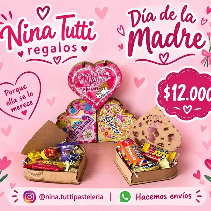 Cajitas con chocolates día de la madre