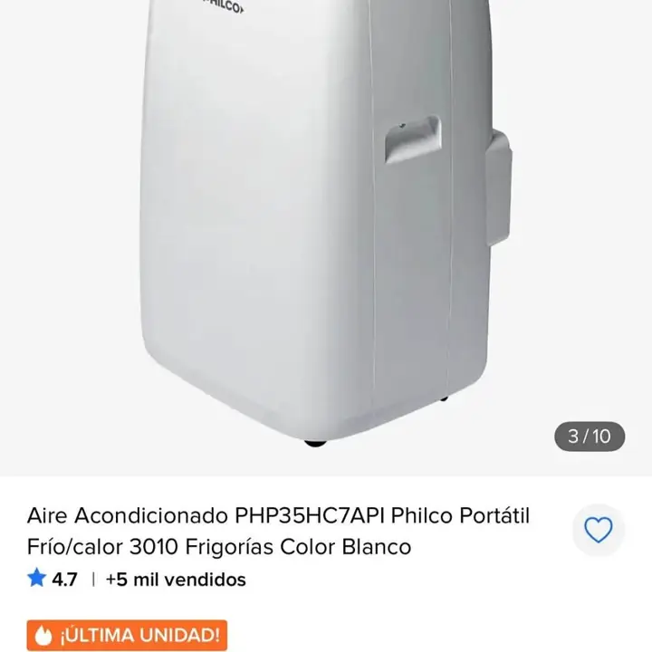 Aire acondicionado frío calor philco portátil