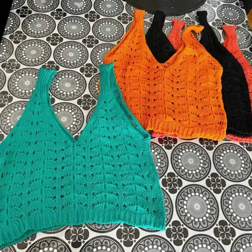Tops de hilo tejido