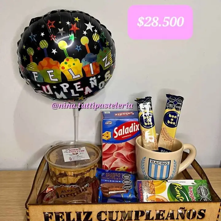 Box cumpleaños bandeja golosinas