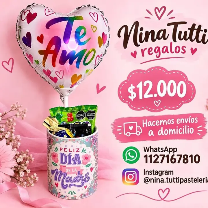 Tazas día de la madre golosinas y globo