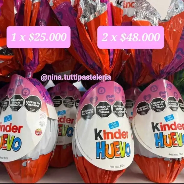 Huevos kinder azul y rosa Nina Tutti