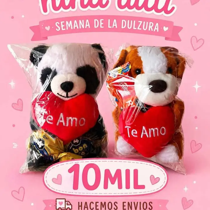 Peluches con golosinas! Semana de la dulzura hace tu pedido