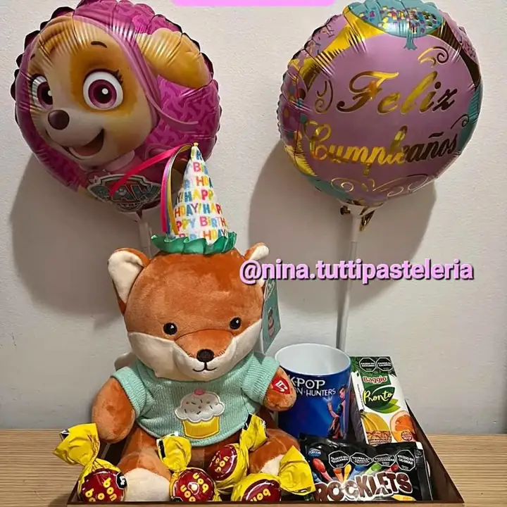 Box de cumpleaños labubu paw patrol hello kitty
