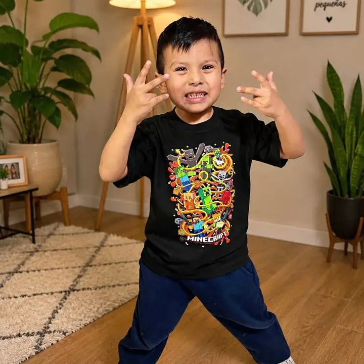 Remeras estampadas de niños del 4 al 16