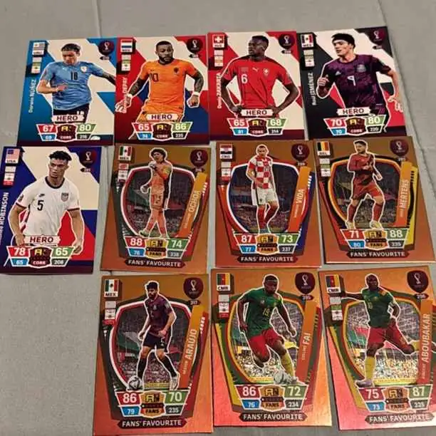 Lote cartas adrenalyn Qatar 2022