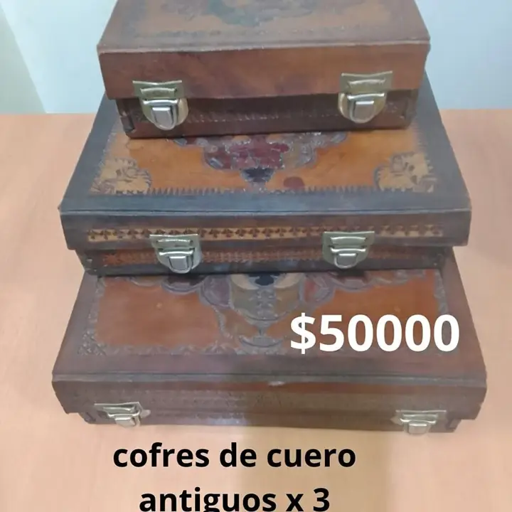 Cofres de cuero x 3