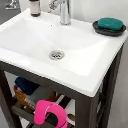 Combo vanitory rústico completo accesorios de baño