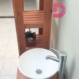 Vanitory con bacha de mármol