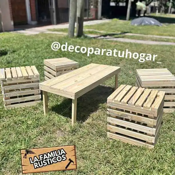Juego combo de puff + mesita