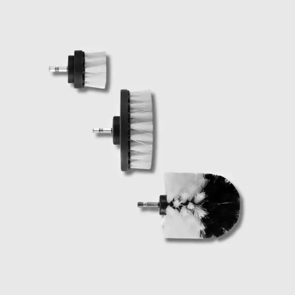 Kit 3 cepillos forma de pad limpieza tapizados para taladro