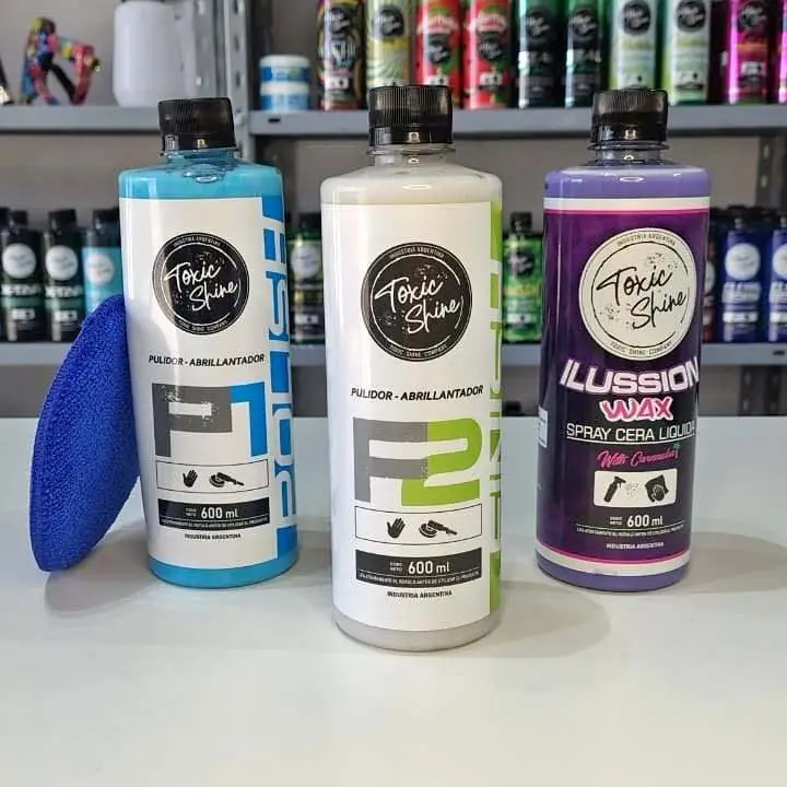 Kit recupera brillo toxic shine | abrillantador + finish + cera carnauba