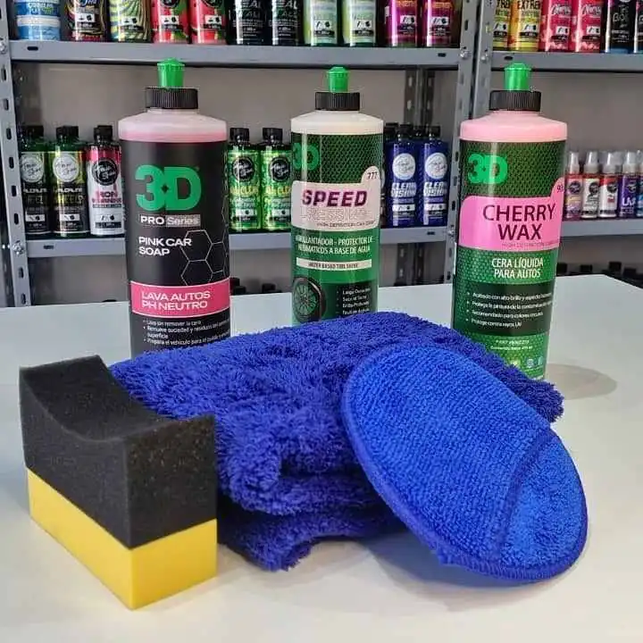 Kit detailing 3D premium | lavado + brillo/protección + accesorios