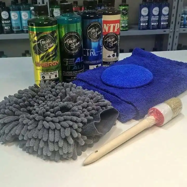 Combo toxic shine | shampoo + sellador + limpiador + revitalizador + accesorios
