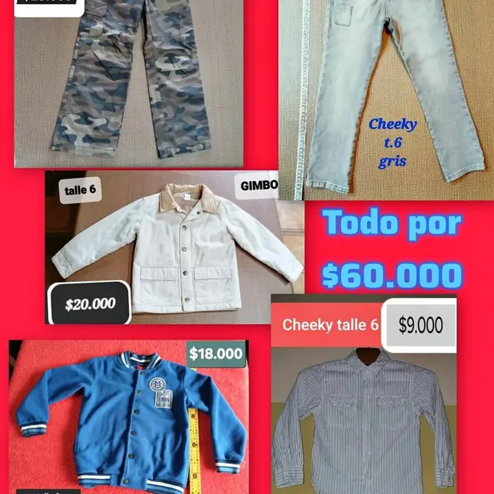 Lote nene talle 6... 5 prendas por $60.000