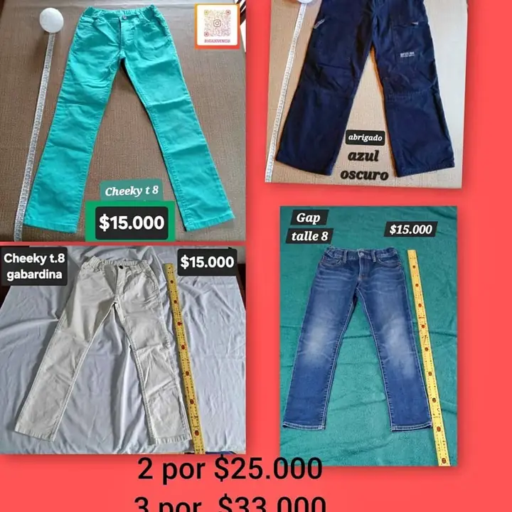 Lote pantalones niño talle 8