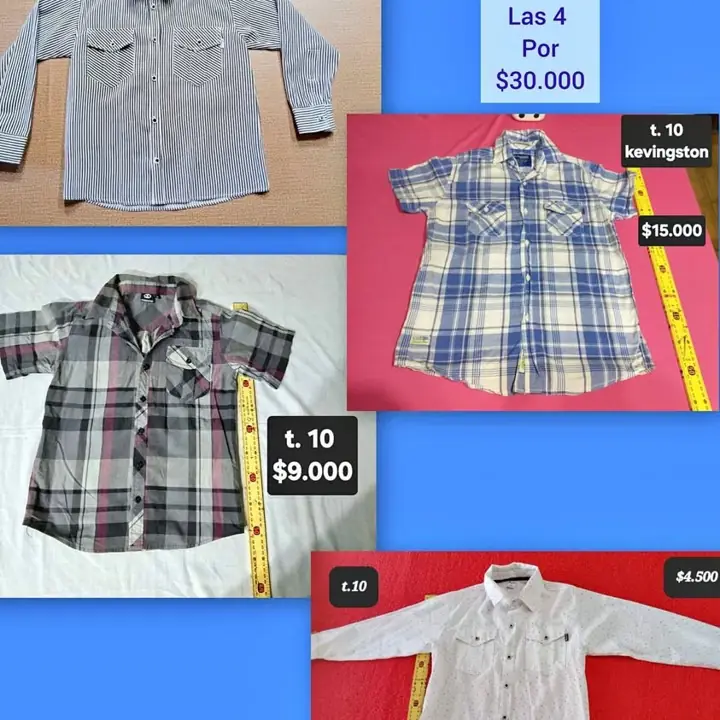 Lote camisa t 10 niño
