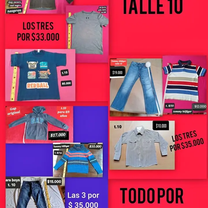 Lote niño talle 10
