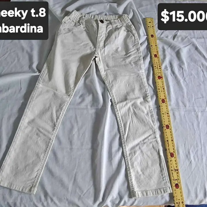 Pantalon cheeky de gabardina t 8 cremita