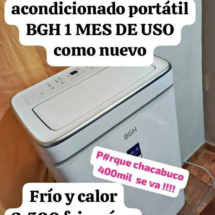 Se va hoy oportunidad hermoso aire frío calor portátil casi sin uso parque Chacabuco