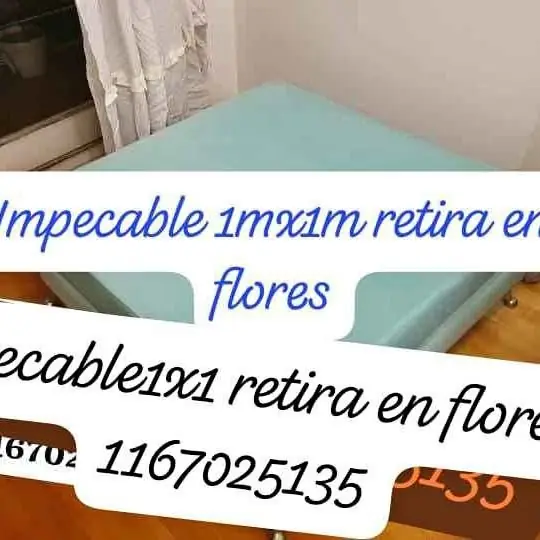 Hermoso sommier de living 1metro por 1metro impecable retiras en flores