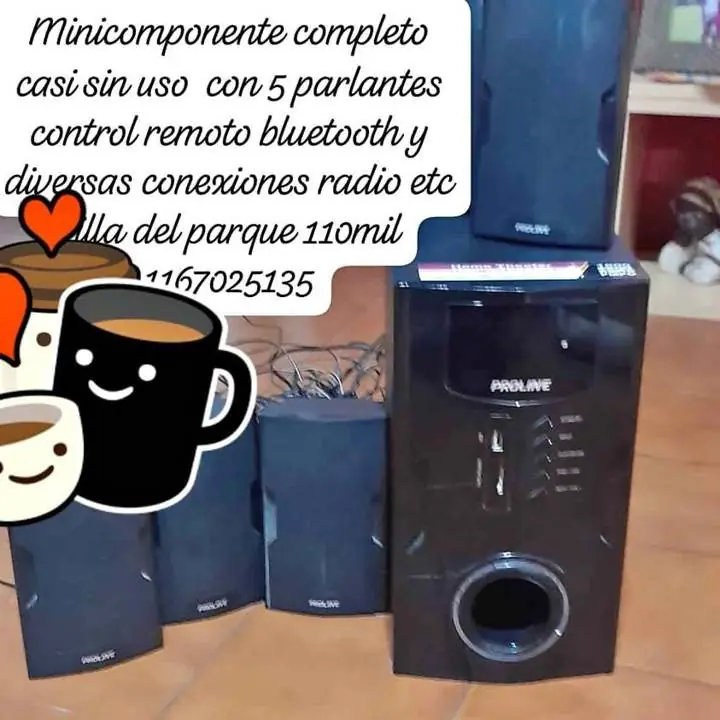 Se c huy minicomponente completo con 5 parlantes bluetooth y todas las conexiones líquido hoy caba