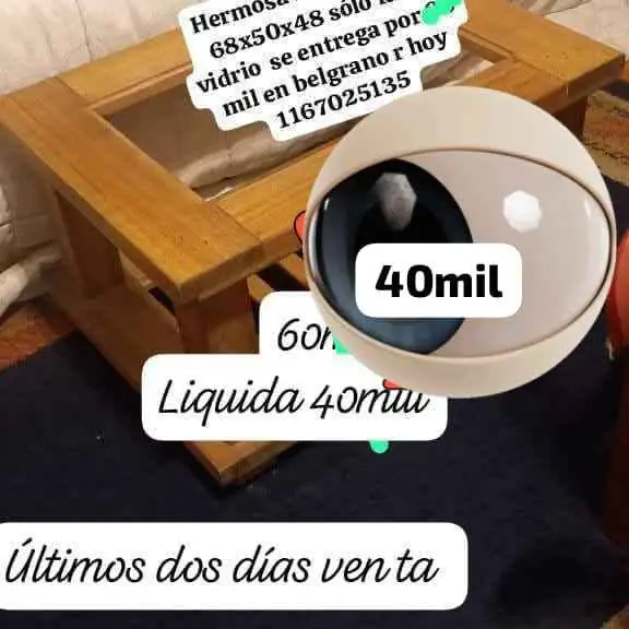 Hermosa mesa ratona líquida hoy en bekgrano r solo falta vidrio