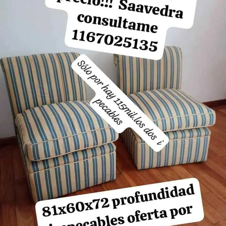 Se ve de ya precio publicado por los dos sillones impecables