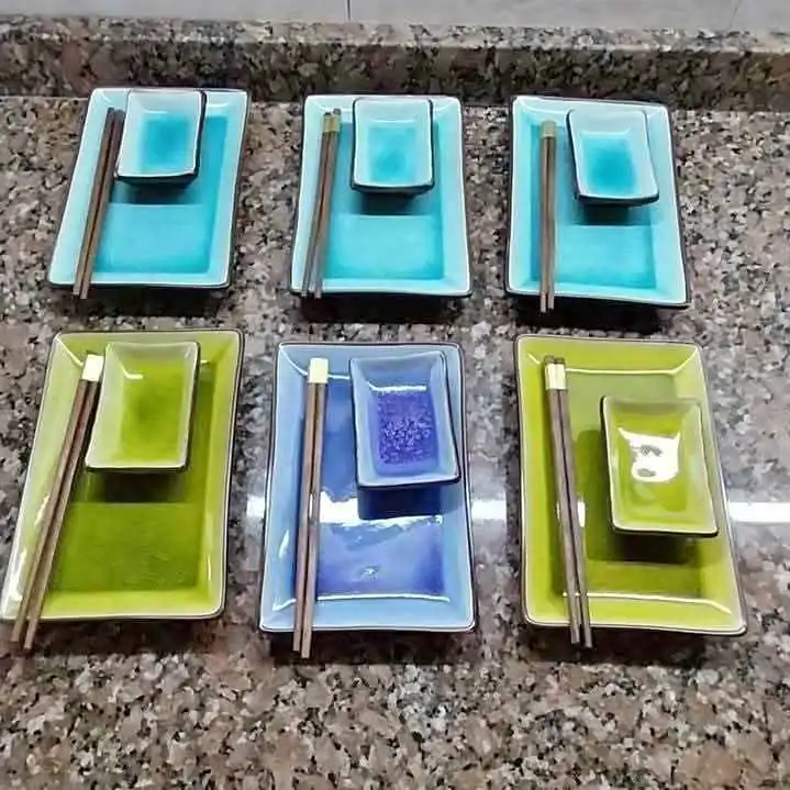 Se va hoy hermoso juego de sushi para 6 personas