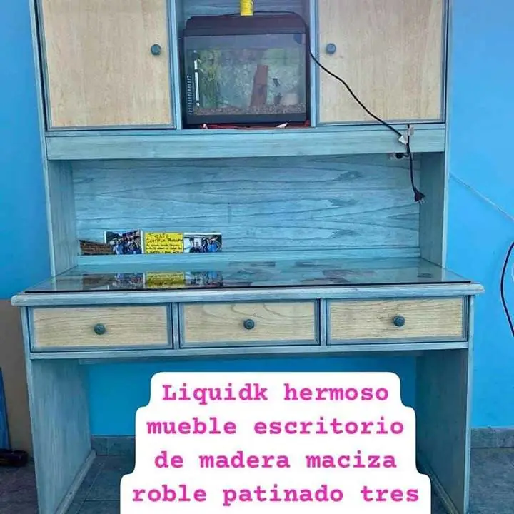 Se va hoy ver.osk.luebke escritorio diseñp roble macizo patinado Saavedra líquido