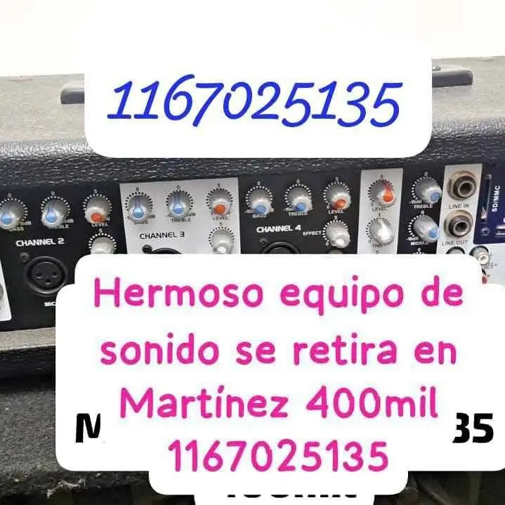 Impecable equipo de sonido se retura en Martínez