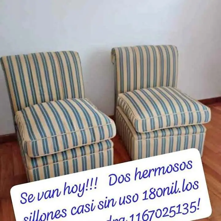 Se van hoy dos hermosos sillones casi sin uso retiras en Saavedra !