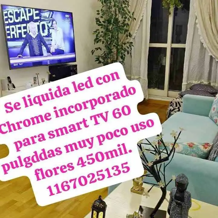 Se liquida led 60.pulgsdas con crome incorporado para smart TV impecable