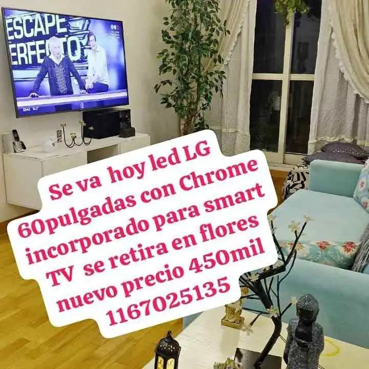 Se ve de led con cromhe incorporado snarty TV 60 pulgadas retiras en flores