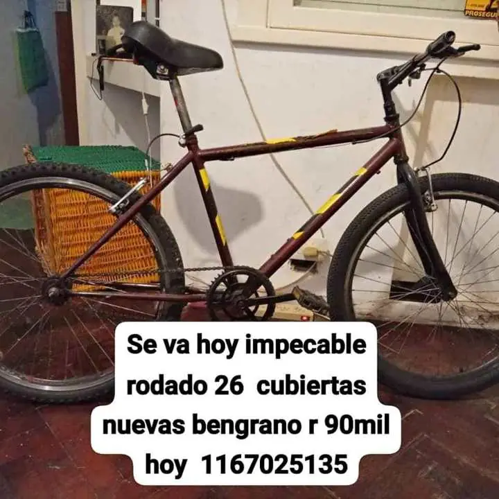 Se va hoy último día ve ta enbejgrano r hermosa bici rodado 26 con cubiertas nuevas líquido !