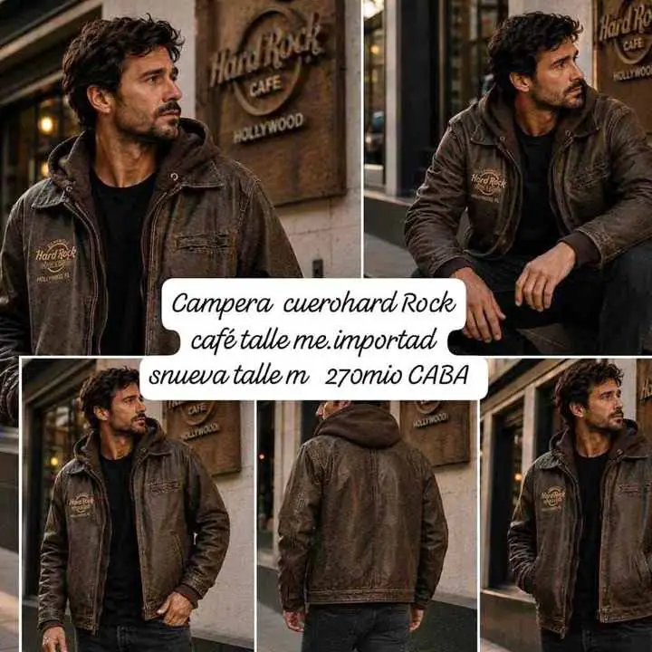 Campera cuero importada hard rock café nueva se retira CABA puntis encuentro