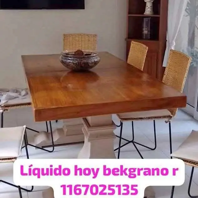 Se va hermosa mesa madera maciza bekgrano r extendible 2.1p l ideal quincho