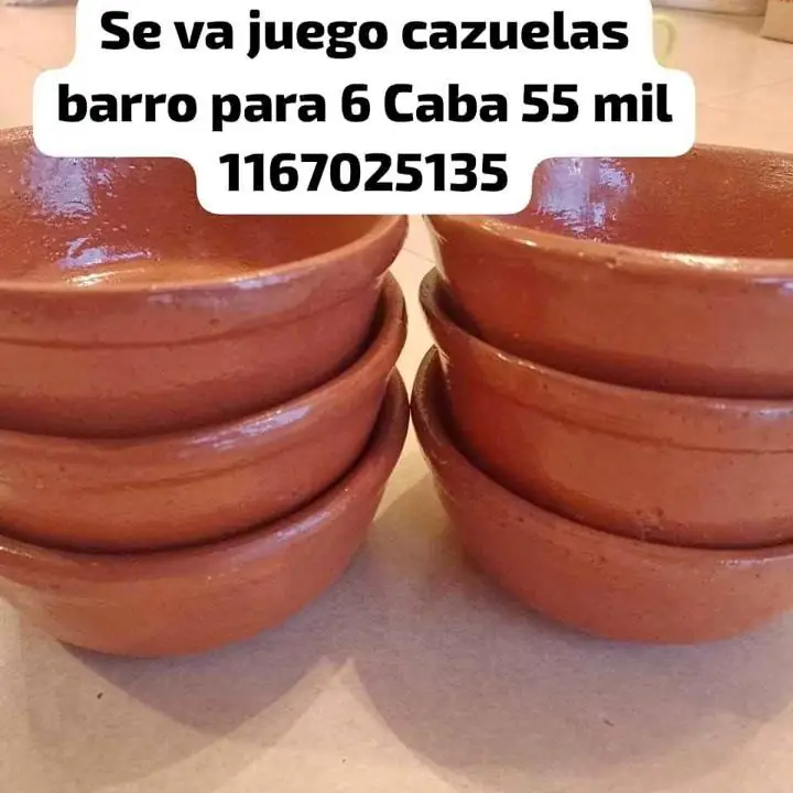 Se va huy juegj cazuelas de barro para seis personas Belgrano r