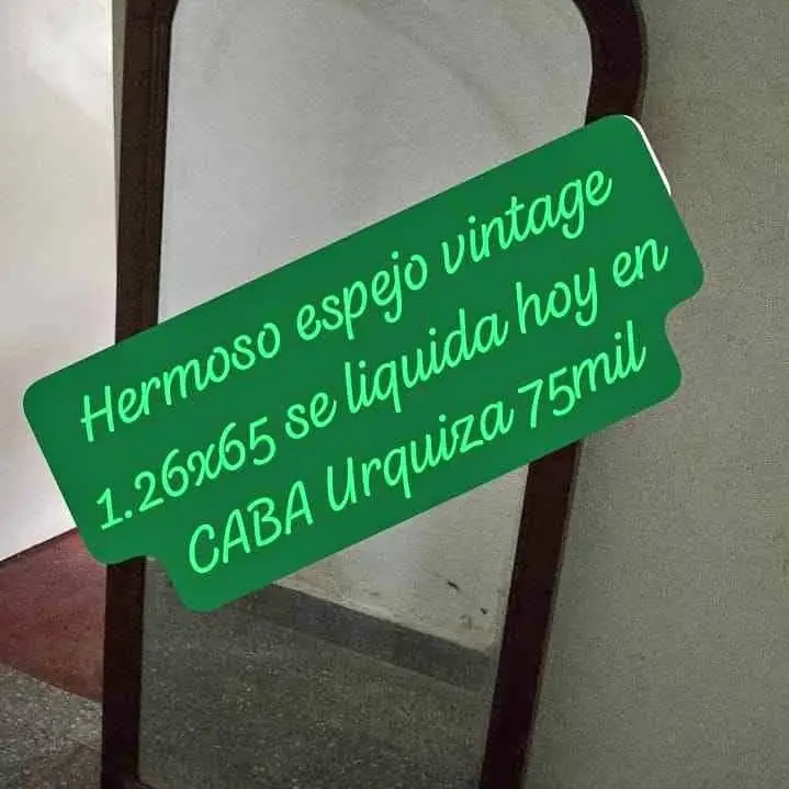 Se liquida hoy hermoso espejo antiguo medidas foto Urquiza