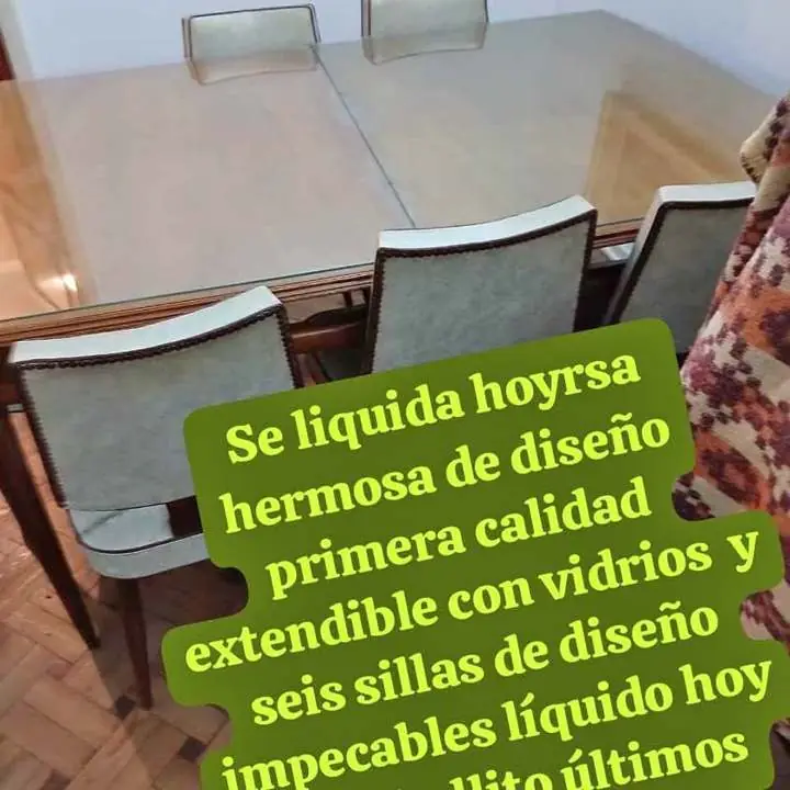 Líquido hoy caballito seis sillas impecables de diseño con una mesa extensible hermosa con sus vidr