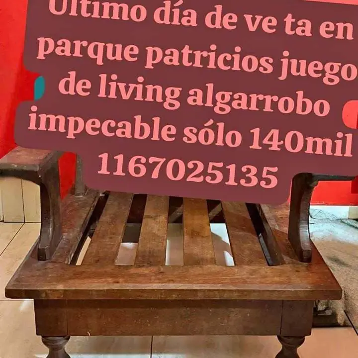 Liquido juego de algarrobo living excelente estado parque patricios