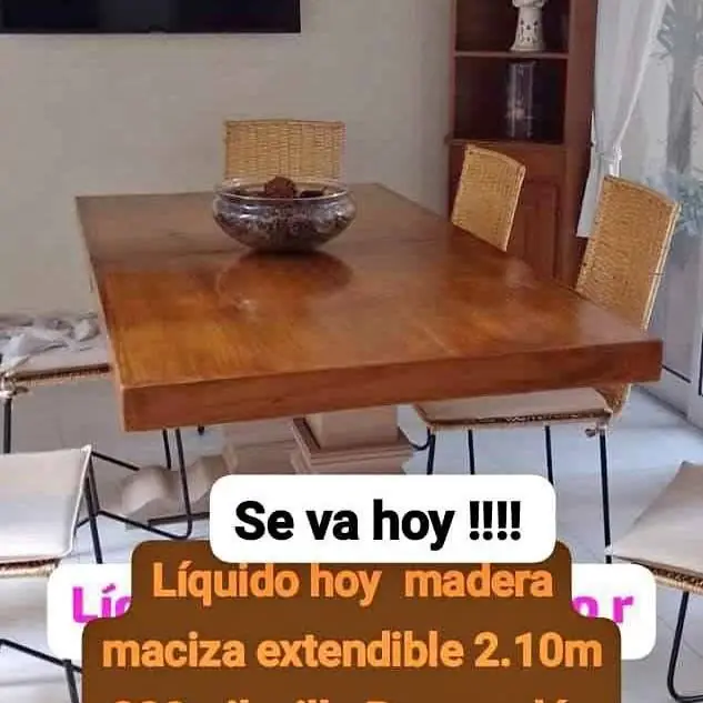 Se va huy hermosa mesa extendible 2 10 metros madera maciza villa Pueyrredón