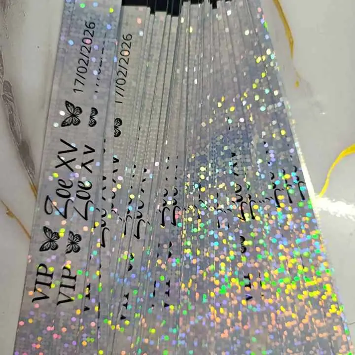 Pulseras holográficas mis xv - casamiento - baby shower - mis 18 - evento especiales 100 unidades
