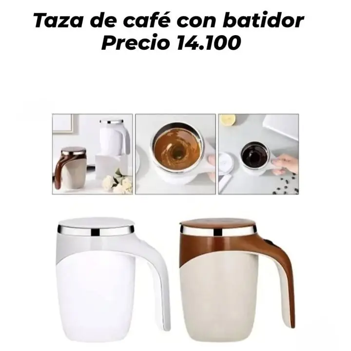 Vaso termico con batidor recargable