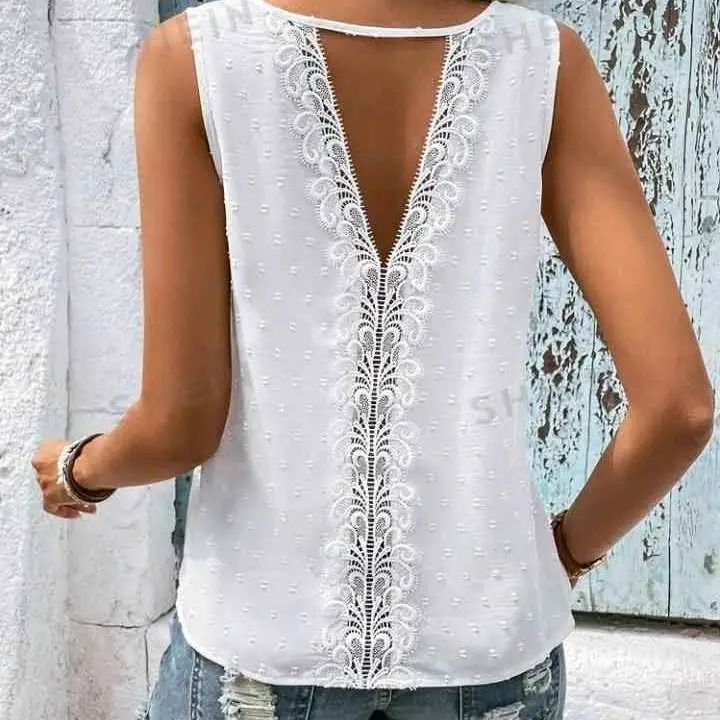 Musculosa de puntilla talles especiales