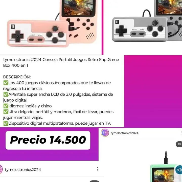 Consola 500 juegos retros con control