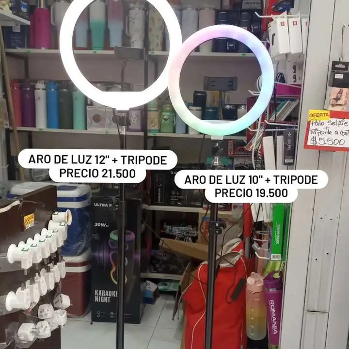 Aro de luz 10" y 12" con tripode